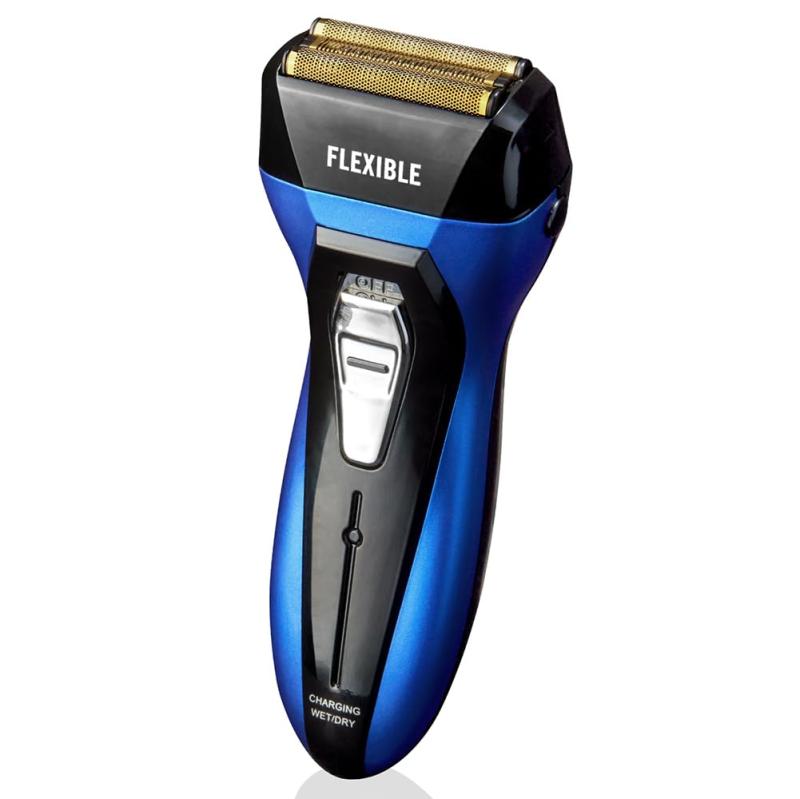【FaFe】高性能 シェーバー メンズ 電気シェーバー 3枚刃 充電式 メンズシェーバー フレキシブルスムーザー 防滴 充電式コードレス 40分連続使用 キワ剃り 替え刃付 掃除ブラシ付 (ブルー)