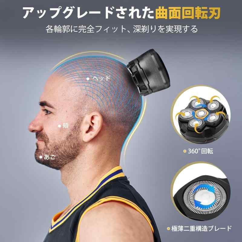 Beedove スキンヘッド用シェーバー 替刃 99枚刃 6D曲面回転式 スキンヘッド シェーバー 替え刃 8500RPM 交換用ブレード マグネット式でヘッド全体を取り外し可能