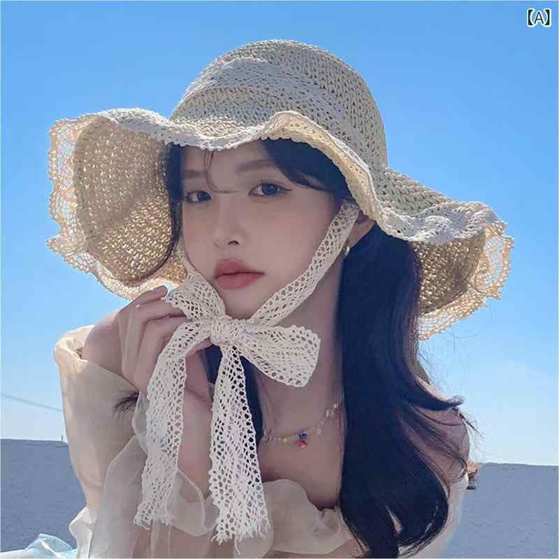 樂天商城 - 麦わら帽子 ins 韓国 版は 透かし 彫りの 麦わら帽子を 持って います。