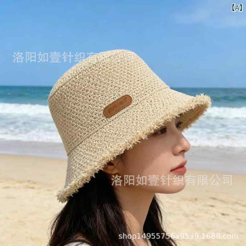乐天商城 - 新しい ベージュインサンハット 韓国 スタイルニッチフィッシャーマンハット つば広 夏 旅行 アウトドア 旅行 日焼け 止め サンハット