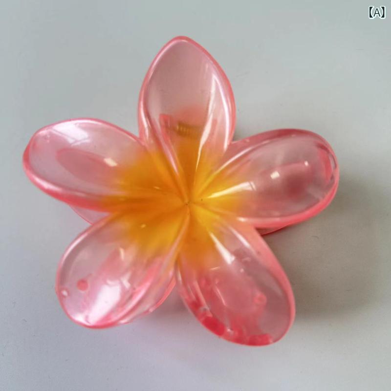 Rakuten - 国境を 越えて 起爆 した 卵の 花の ヘア ピンの グラデーション 色の 大きい サイズの クリップ 夏の リゾート 風の クリップ ビーチの 海辺の ヘア ピン