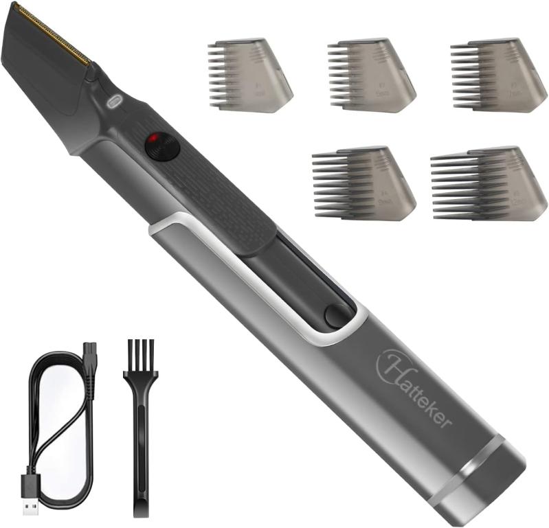 Hatteker ヒゲトリマー 体毛ボディシェーバー チタントリマー メンズ 電動 バリカン 髭 ヒゲ トリマー トリミング カット ヘア ムダ毛 髪