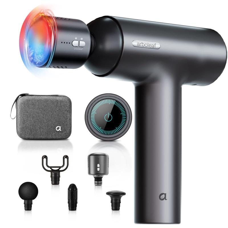 arboleaf 筋膜リリースガン Pro ハンディガン タッチパネル式 10mm振幅 最速3200回/分 きんまくリリースガン 筋肉ほぐし 6段階レベル 7種類アタッチメント付き 全身ケア Type-C充電 大容量バッテリ