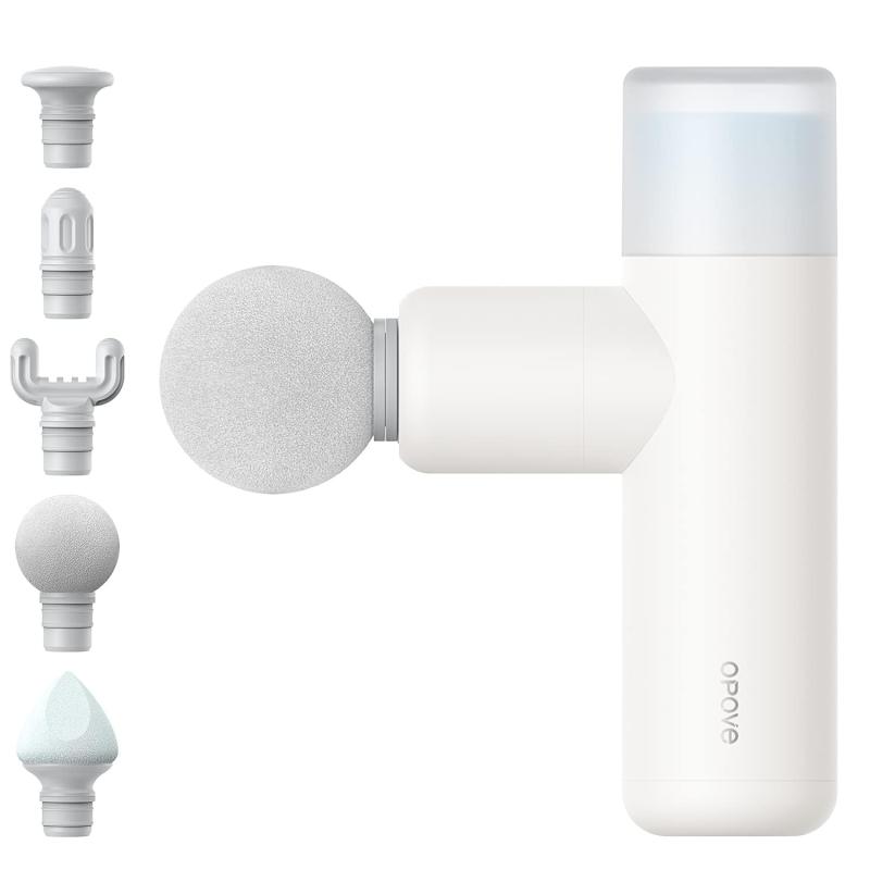 OPOVE M3 mini 筋膜リリースガン 265g超軽量 顔ケア フェイスモード搭載 7mm振幅 5種類アタッチメント 4段階振動レベル 筋膜ガン Type-C充電式 小型 ミニ(2)