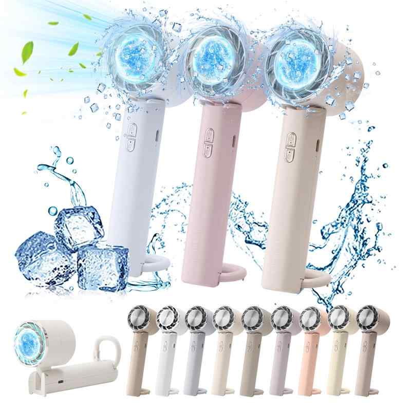 シシベラスポーツ ハンディファン 冷却プレート ハンディ扇風機 手持ち扇風機 小型 携帯扇風機 暑さ対策グッズ 冷却ファン 3段階風量調節 205*52*50mm ライトブルー