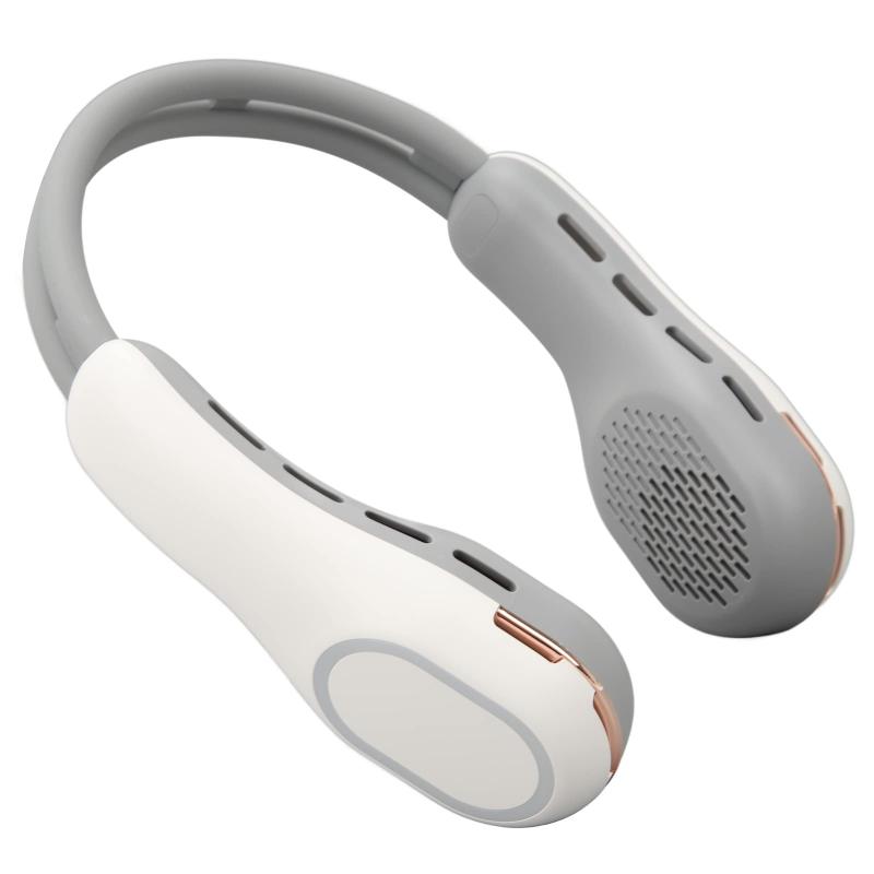 2023アップグレードハンギングネックファンブレードレス、36​​00MAH充電式ウェアラブルファン低ノイズ3..