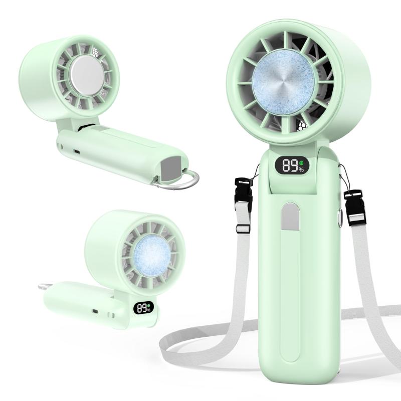 ハンディファン 冷却プレート搭載【2025新型・100段階風力調整可能・160°折り畳み】携帯扇風機 冷感 手..
