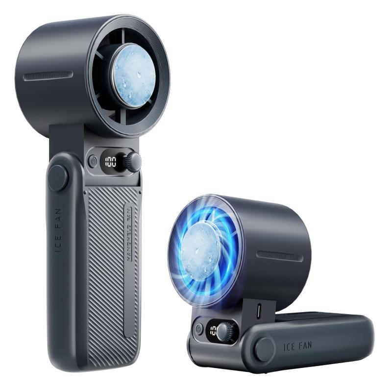 【超長50時間持続・10000mAh大容量】BILIWAL ハンディファン 冷却プレート付き 199無段階風量調節 携帯扇風機 超高速暴風 1秒冷感 ペルチェ -25℃瞬間冷却 135°角度調節 強力 7枚羽根 クーラー 電