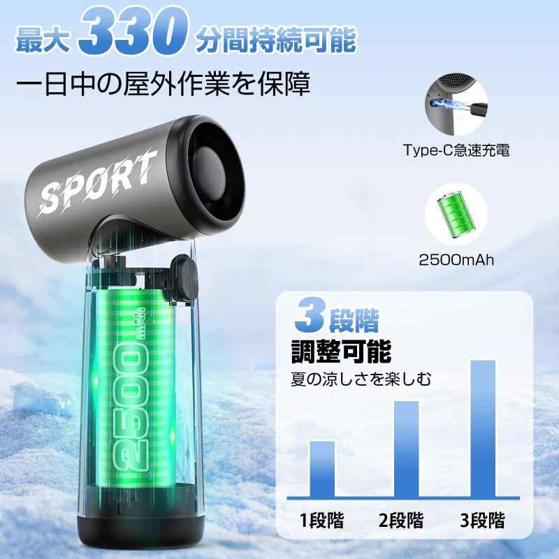 ハンディファン ハンディ扇風機 9枚羽根 強力送風 手持ち扇風機 長時間稼働 電動エアダスター Type-C充電式 40000RPM 超強力 旅行用 携帯ファン 軽量 静音 持ち運びに便利 熱中症対策 暑さ対策