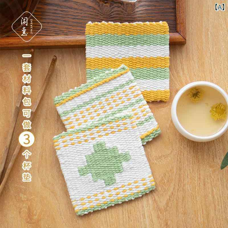 ミニ 編み 板 手作り diy カップ マット 小 タペストリー 子供 団 建 シンプル 編み 工具