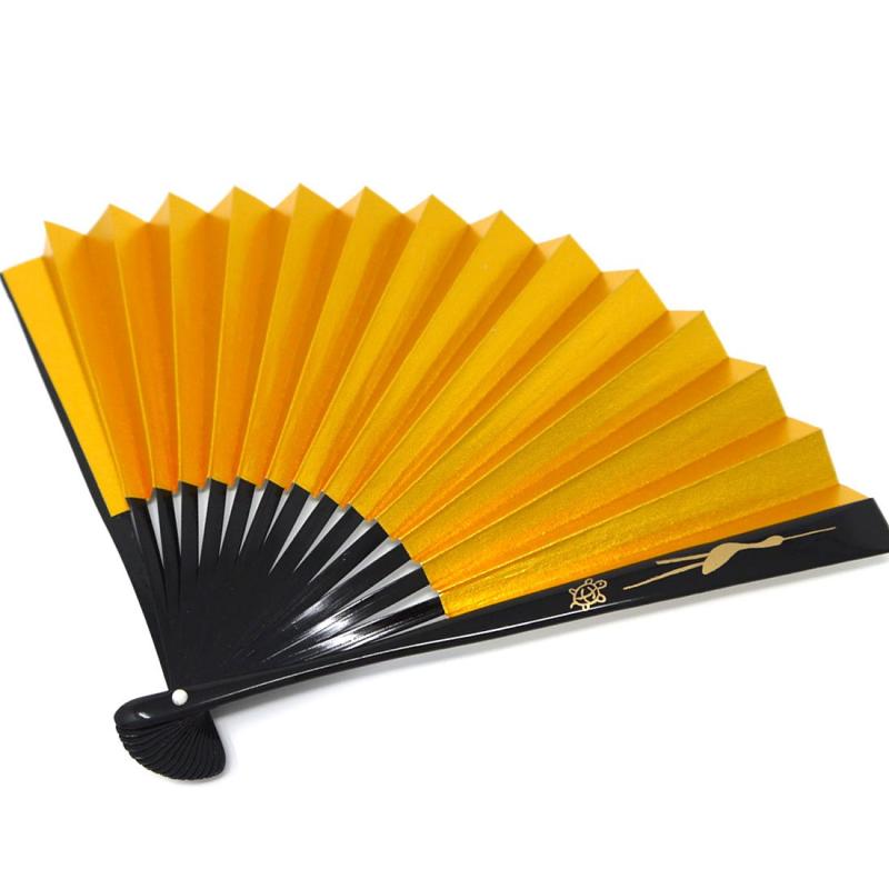 [おしゃれ kimono いろは] 礼装用 末広 扇子 鶴亀 金銀 黒塗 礼装用 金銀扇子 蒔絵調