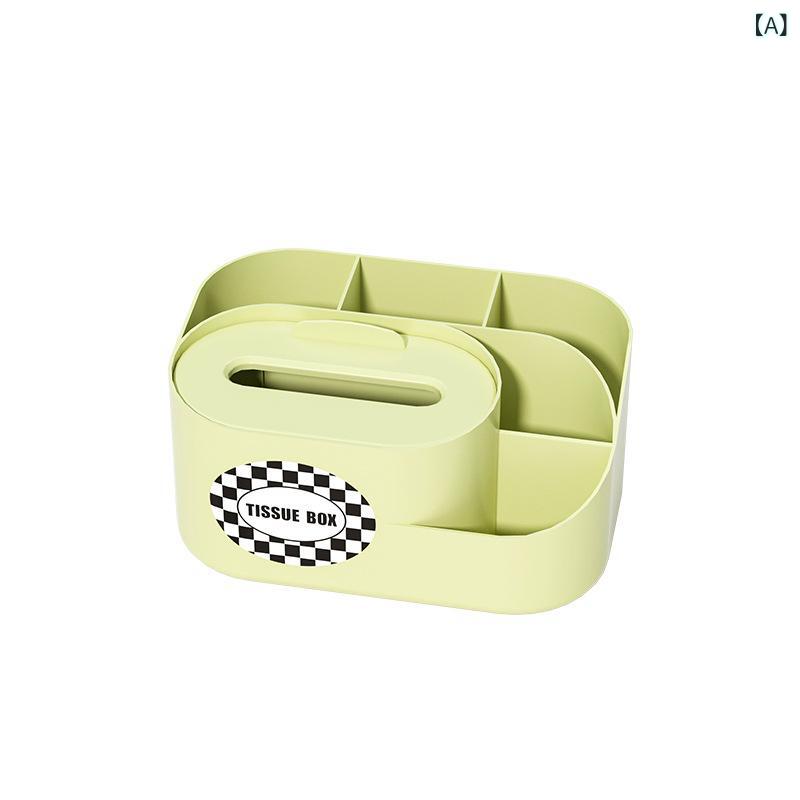 Rakuten - デスクトップティッシュボックスの リビング ルームの 軽い 豪華な お茶の 箱の 家庭 用 レストランの 北 欧風多 機能 リモコンの 収納 ケース