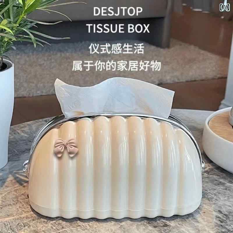 樂天商城 - 貝殻の ティッシュの 箱の 客間の お茶の 何 北欧 感の デスク トップの アイデアの スプリングは 紙の 箱の クリームの 小さい 香りの 風の 置物を 引き出します。