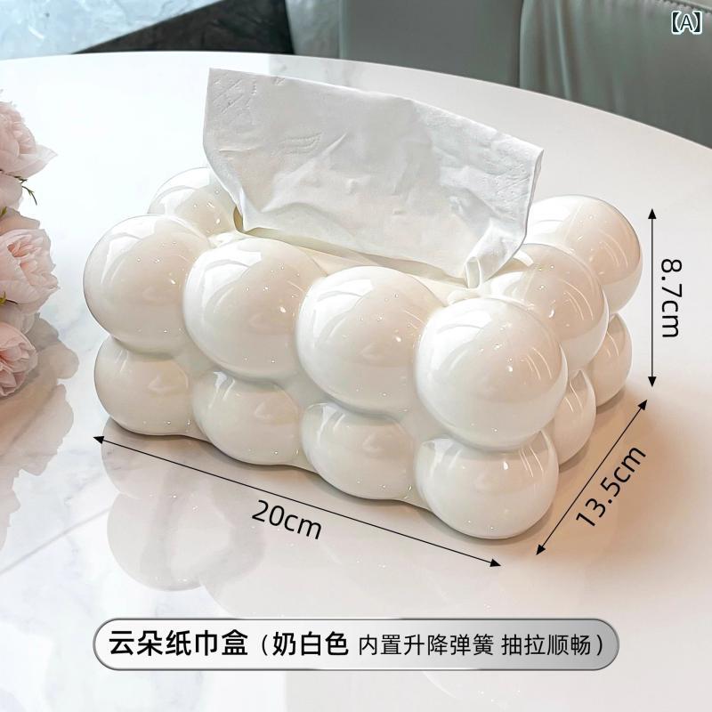 クリーム 風雲 輪 ティッシュ 箱 マシュマロ 北欧 リビングテーブルナプキン 紙 引き出し 箱 テーブル 置物