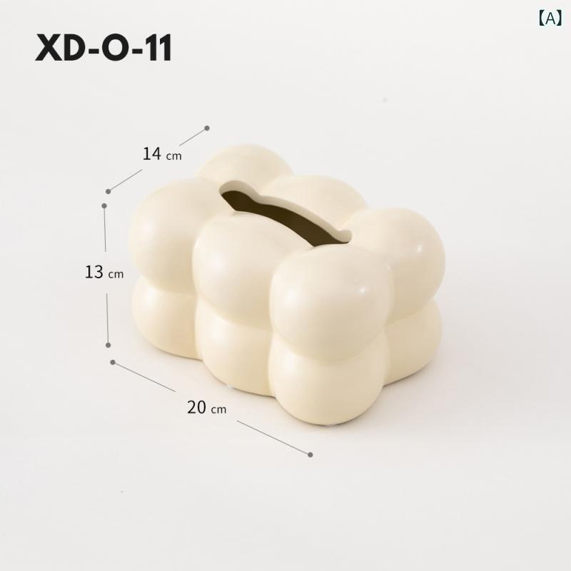Rakuten - 柏 嘉 越 マシュマロ 気泡 陶磁器 ティッシュ ケース 置物 北欧 ins 引き出し 箱 客間 茶 何 現代 シンプル
