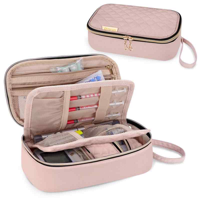 Yarwo インスリンポーチ エピペンケース 二層式 血糖測定器 収納 インスリンケース