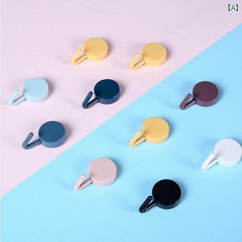 マカロンフック無 痕 かわいい フック プラスチック 北欧 フック キッチン 浴室 カラー 穴 なし フック