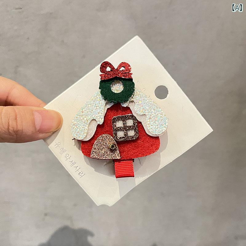 クリスマスの 髪の クリップの 卸売りの 子供の 髪 飾りの かわいい そりの 鈴の 髪の カードの 女の子の サイドは 王女の 誕生 日の 装飾 品を 挟みます。