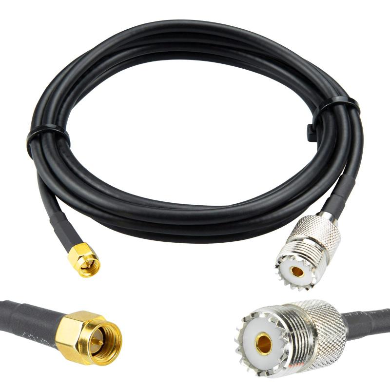 BOOBRIE 2M M型 - SMA ケーブル SMAオス-M型メス 変換ケーブル RG58同軸ケーブル SO239 WiFi アンテナ/CBラジオ/無線アマチュア/無線WLANデバイス/無線機