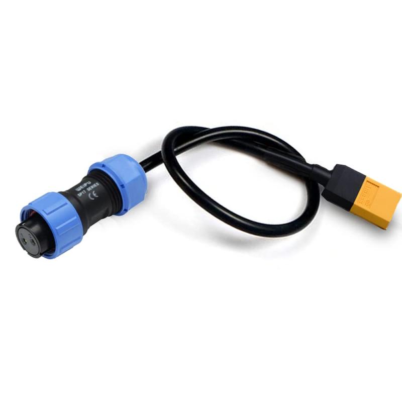 AC200MAX AC200P ポータブル電源用2極入力コネクター航空プラグ、XT90→アビエーションプラグXT90から航空プラグ（入力）、2PIN高電流サポート、太陽光発電/自動車充電アダプタ電源コードケーブルAC200Max用