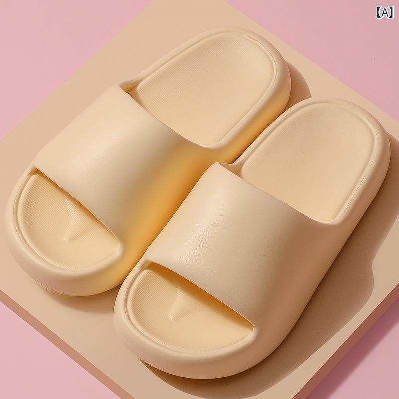 樂天商城 - 女性 用の 新しい スタイルの スリッパ、 夏 用の シンプルな カップルバスルーム 滑り 止め スリッパ、 家庭 用と 屋外 用、 男性 用の 厚底 スリッパ