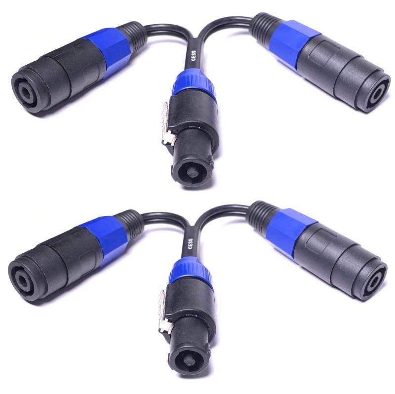 CESS-132+186 スピコンスプリッターケーブル、スピーカーケーブル用スピークオンブレイクアウト、2個パ..