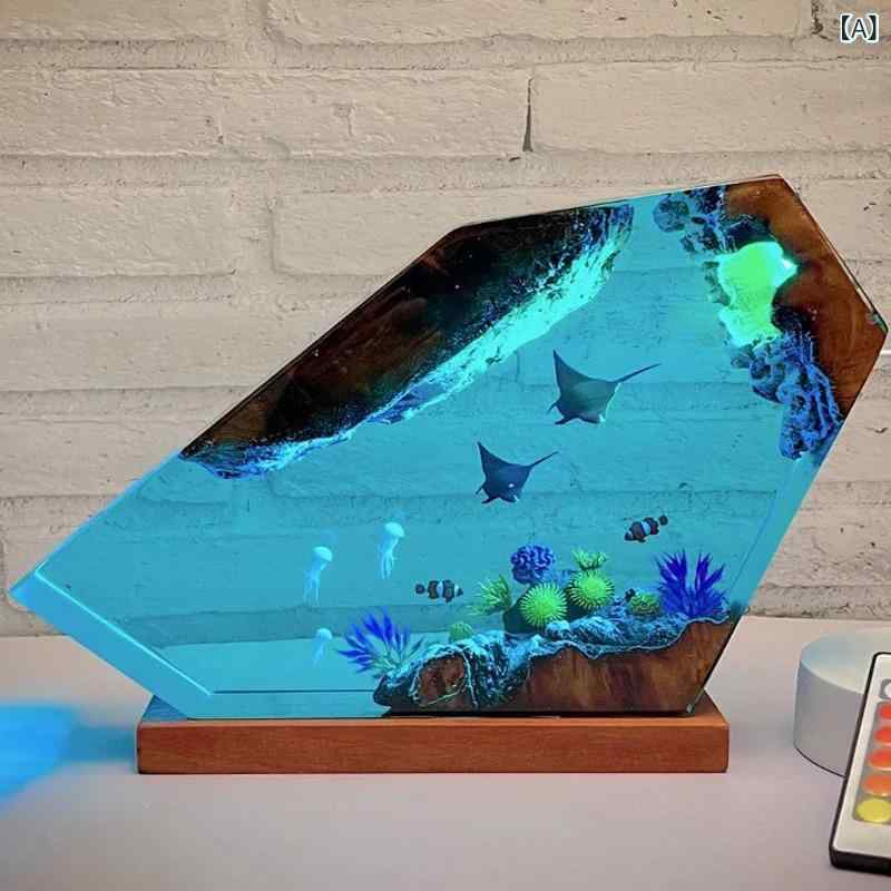 Rakuten - 魔 鬼 魚 クラゲ 樹脂 電気 スタンド 海底 テーマ 創意 夜 灯 芸術 装飾 灯は 家族に プレゼント します。