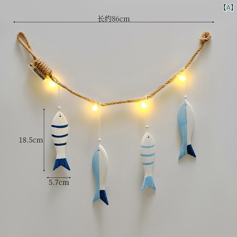 クリエイティブ led 発光 地中海 海洋 スタイル ホーム 夜 灯 魚 串 スト ラップ 個性 的な 室内 寝室 装飾 品