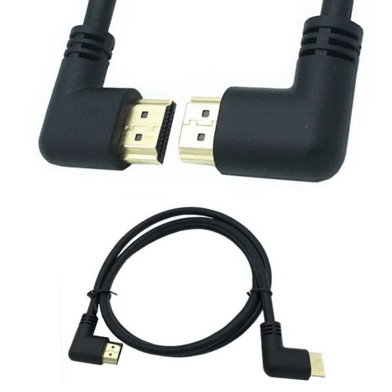 AKNPMHT HDMI2.0ケーブル、ゴールド金メッキ端子 60Hz 4K＊2K ハイスピードHDMI L型左向きオスからHDMI L型右向きオスデータケーブルを接続します延長ケーブル