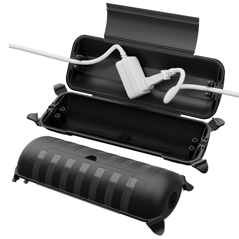 Flemoon 吊り下げ可能なコンセントカバー 屋外 防水 延長コード 電源ボックス 耐候性 雨よけ ストリングライトを保護