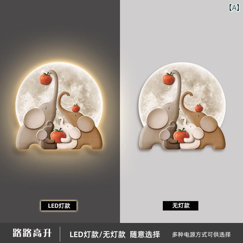 乐天商城 - 入戸 玄関 装飾 画 象 小鹿 led 発光 壁 灯 掛け 画 寂 風 客間 レストラン 壁面 灯 画