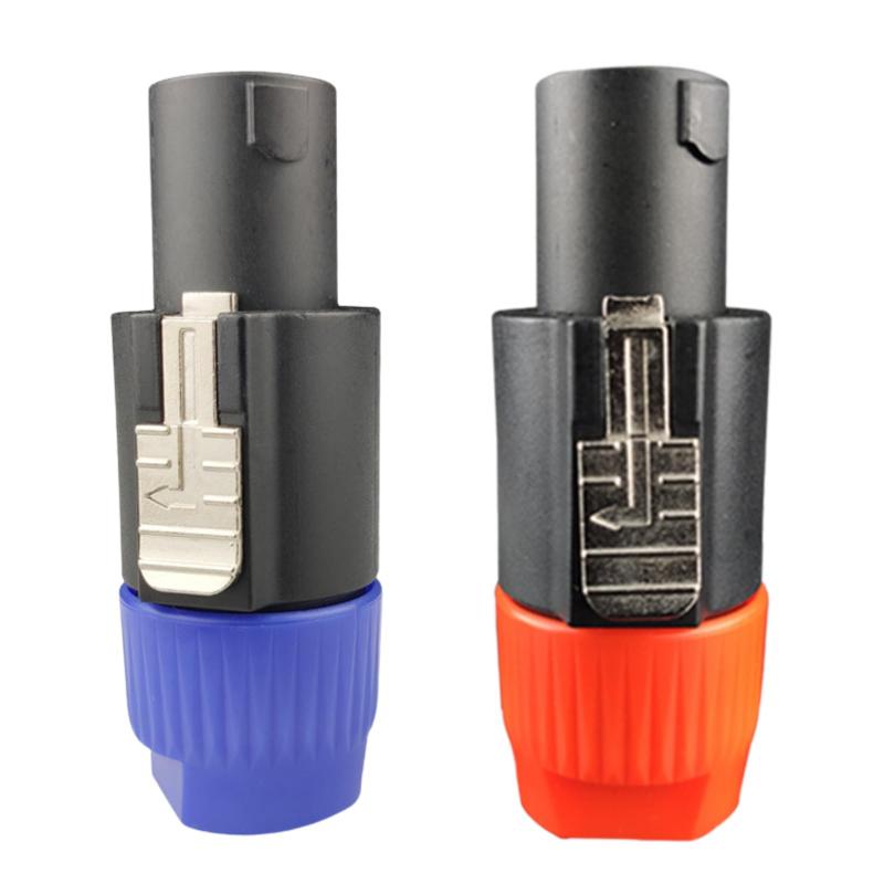 AQUQLOACH スピーコンプラグ 2個セット 赤青セット スピーカーコネクタ 4芯 オス 音響ケーブル端子 スピコン 舞台用 PA機器 接続用 DIY対応