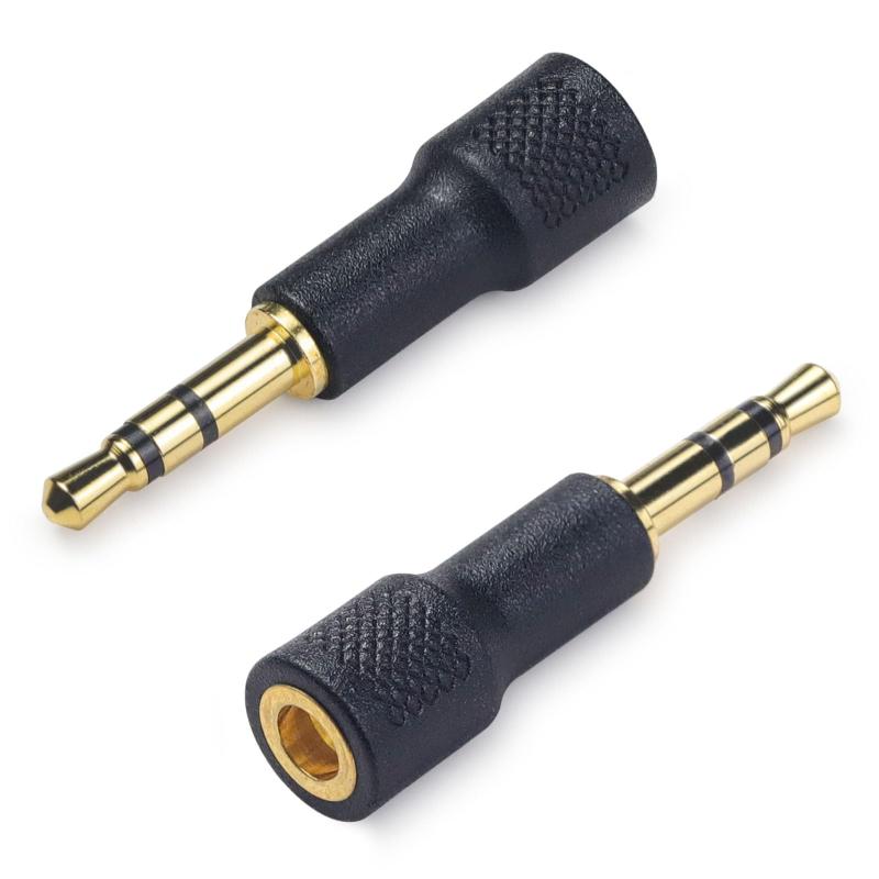 okcsc 3.5mm 2Pin 変換 変換コネクタ イヤホンジャック 変換 両端3.5mm（オス）-2Pin 0.78mm（メス） HE4XX・HE-350・HE1000に適合 2個セット ブラック