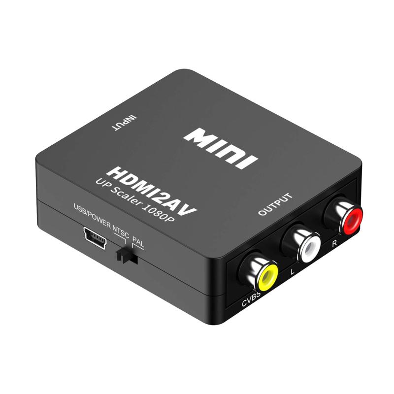 PINHEN HDMI To AV 変換器 HDMI to RCA変換コンバーター Blu-Ray/PS4/XBox/PC/Fire TV用 PAL/NTSC切り替え HDMI to RCA 変換コンバーター 音声出力 1080P対応