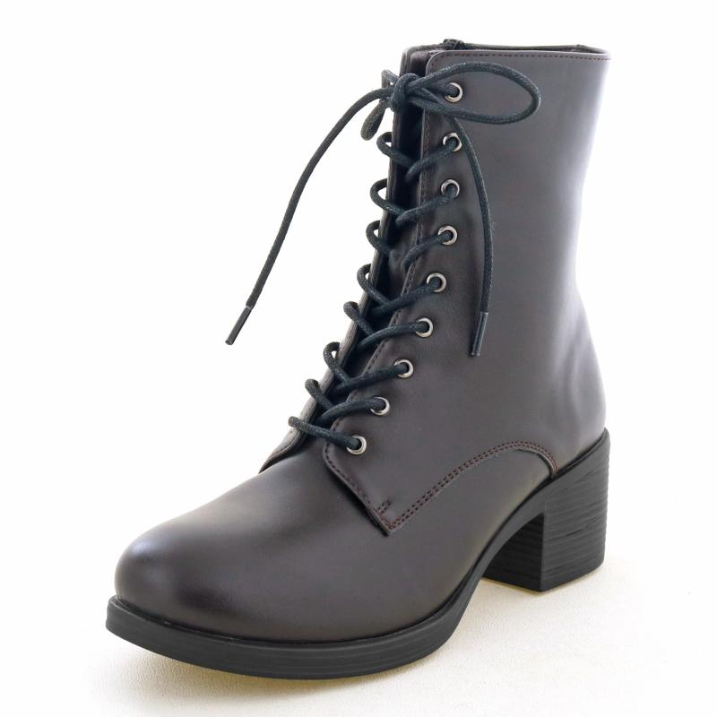[あしながおじさん] 晴雨兼用 レースアップブーツ/レディース ブーツ 秋冬 靴 痛くない 歩きやすい 疲れない 履きやすい おしゃれ 幅広 甲高 袴 ショートブーツ 卒業式 成人式 9ホール byあし