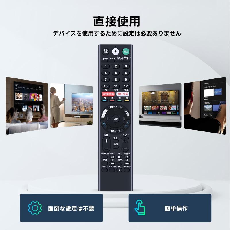 テレビリモコン RMF-TX210J for SONY ソニーリモコン ブラビアリモコン 音声機能付き KJ-49X9000E KJ-55X9000E KJ-55X9500E KJ-65X9000E KJ-65X9500E対応