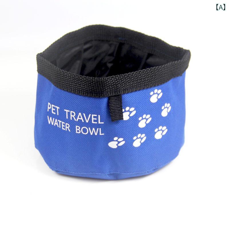 樂天商城 - 600 D オックスフォード 布製 犬 用 ボウル、 ペット ボウル、 折りたたみ 式 旅行 用 飲料 水 ボウル、 猫と 犬 用の フード ボウル、 水筒、 携帯 用、 速 乾性