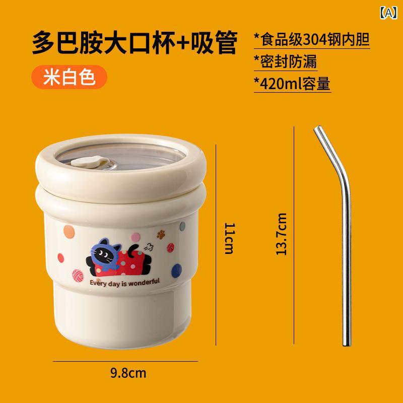 Rakuten - 高 品質 魔法瓶 カップ、 ドーパミンカップ、 コーヒー カップ、 漫画 かわいい 子犬、 304 ステンレス 鋼 ポータブルウォーターカップ