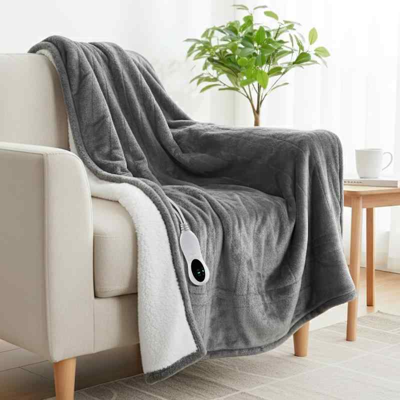 Herarimi 電気毛布 敷き 掛け兼用 ダニ退治 丸洗い【10段階温度調整 3段タイマー 】電気毛布 省エネ 過熱保護 フランネル 節電 キャンプ/車中泊対応 掛け敷き兼用 両面使用可能