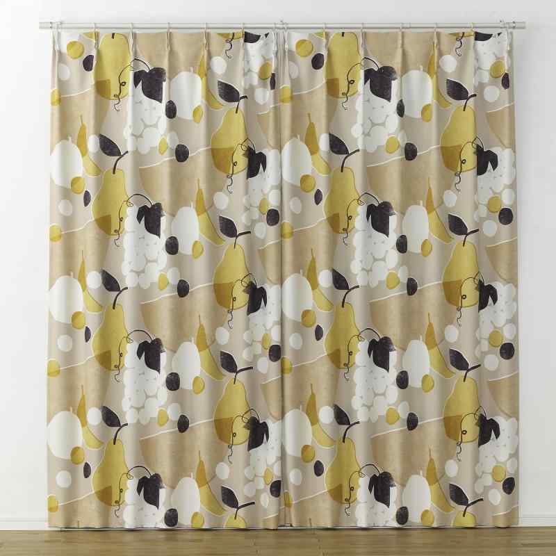 スミノエ(Suminoe) ドレープカーテン ベージュ 100×135cm フルーツフルーツ 洗える V1363 1枚入