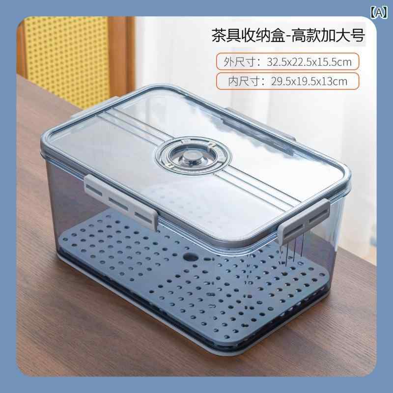樂天商城 - ティーセット、 ティー カップ 収納 ボックス、 高級 紫 砂 ティーポット、 蓋 付き 防塵 ティー カップ 収納 ボックス、 収納 整理 ボックス