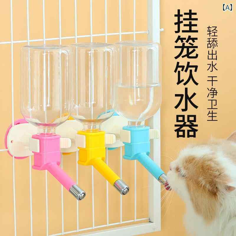 Rakuten - 犬 用 浄水 器 吊り 式 水筒 ペット ポット 自動 給餌 ケージ 吊り ペット大 容量 中小 犬 用 浄水 器