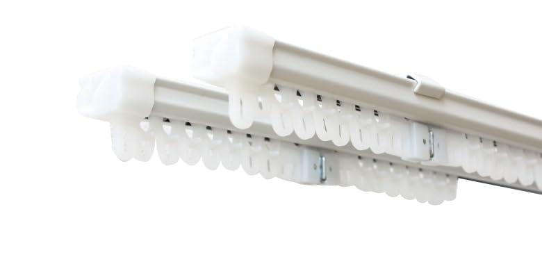 伸縮自由自在カーテンレール エコノ ダブル（二重カーテン用） 1.1〜2m／ホワイト