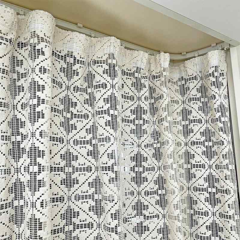 カエイレース(Kaei-lace) 加栄レース 日本製 綿混レース 出窓 小窓 スタイルカーテン ベージュ 天然繊..