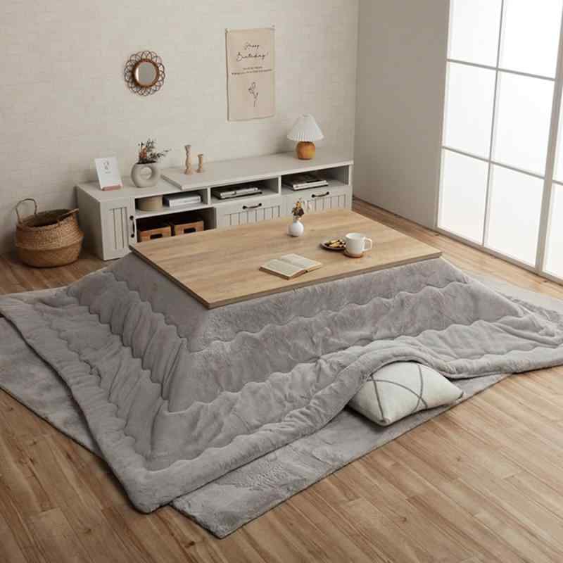 イケヒコ こたつ 布団 長方形 ラピアス パールグレー 約190×240cm 無地 やわらか ふかふか フェミニン ..