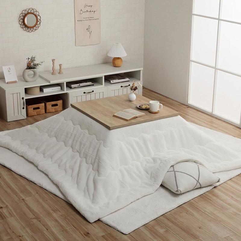 イケヒコ こたつ 布団 正方形 ラピアス スノーホワイト 約190×190cm 無地 やわらか ふかふか フェミニ..