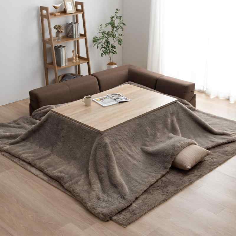 イケヒコ こたつ 掛け布団 上掛け 厚い 長方形 ファリー セピアブラウン 約240×260cm 洗える フェイクファー のある色合い ふわふわ ボリューム感 上質 なめらか 落ち着いた色味で渋くクール
