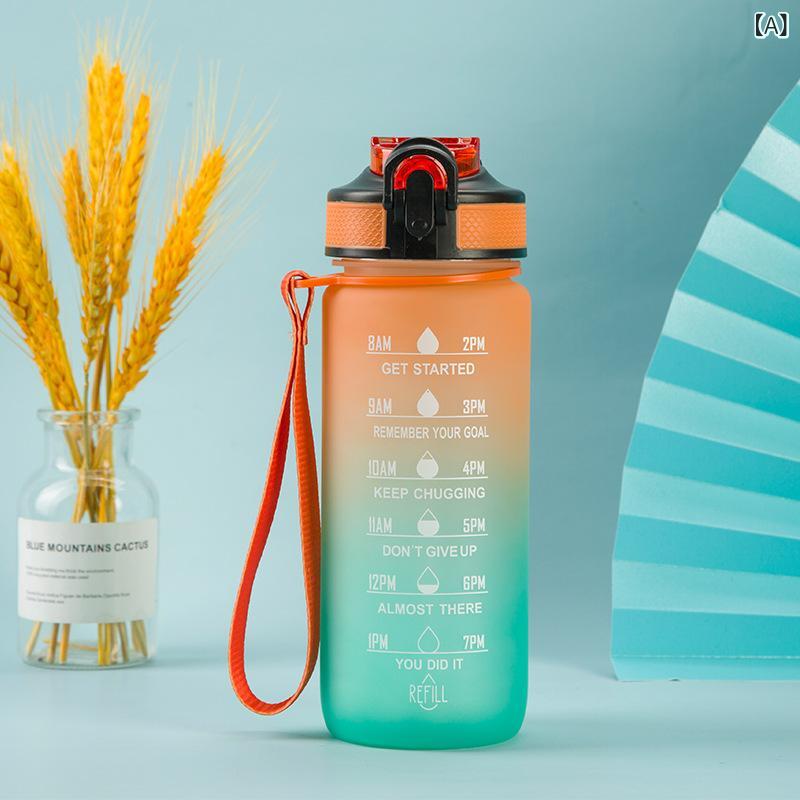 Rakuten - グラデーション つや消し ストローウォーターカップ、 夏 用大 容量、高 価値 バウンスカバー、 ストレート ドリンク カップ、 フィットネスポータブルスペースカップ