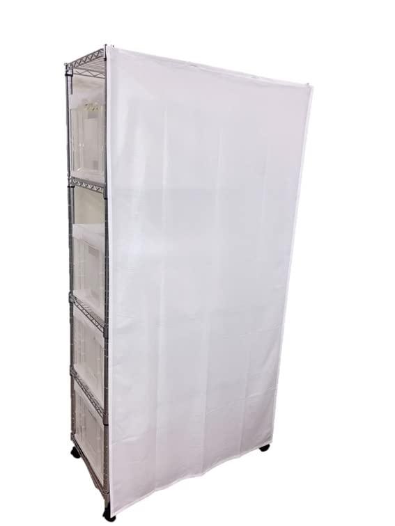 cloth shop 布や スチールラック カバー 目隠し カーテン 透けない レースカーテン マグネット 簡単取付け (カバーのみ) 幅 45 60 90 cm