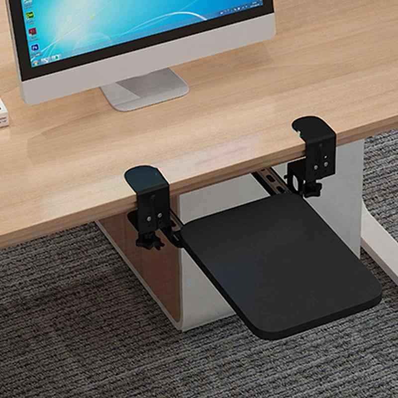 キーボードスライダー クランプ式 後付け 高さ調整 キーボードトレイ スライド式 デスク下 収納ラック ..